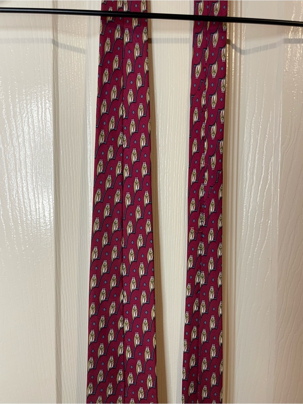 Hermes Paris Vintage 90s Limited Edition 100% Silk Pink Owl Neck Tie *Rare* - Picture 12 of 13